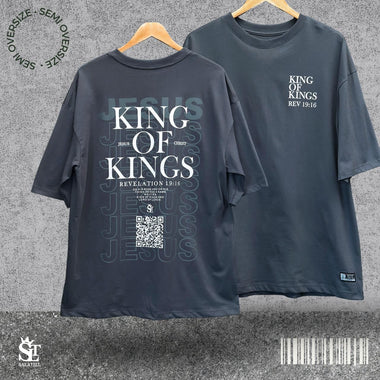 Camisa unisex Semi Oversized- King of Kings - Gris